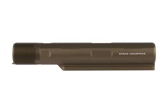 Strike Industries 7-position Advanced Receiver Extension for the AR-15 is a carbine length tube with fde finish